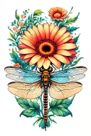 gerbera node dragonfly zt tige written let it be tattoo design idea