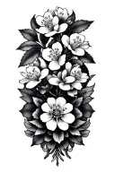 Filler cherry blossom flowers tattoo design idea
