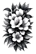 Filler cherry blossom flowers tattoo design idea