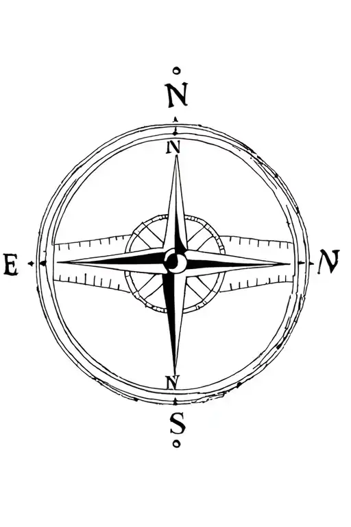 Nautical compass tattoo design idea