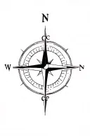 Nautical compass tattoo design idea
