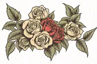 Ivory With rose tattoo design idea