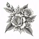 says "see the good" with a january birth flower bouquet  tattoo design idea