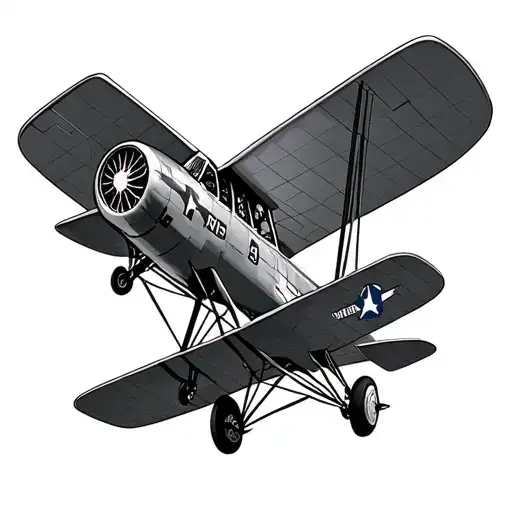 Royal Air Force Biplane  tattoo design idea