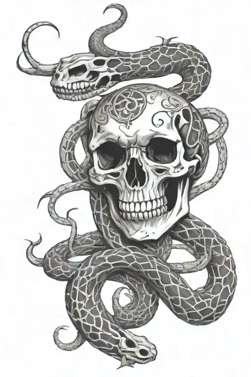 Snake skeleton on collarbone tattoo design idea