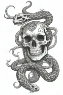 Snake skeleton on collarbone tattoo design idea