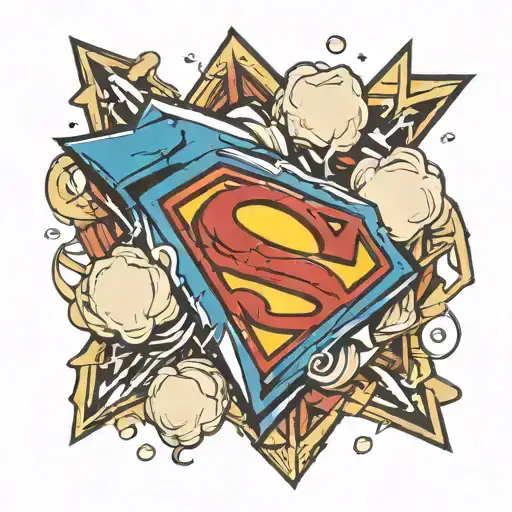 Superman logo merged tattoo design idea