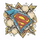 Superman logo merged tattoo design idea