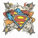 Superman logo merged tattoo design idea