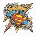 Superman logo merged tattoo design idea
