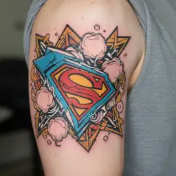 Superman logo merged tattoo design idea