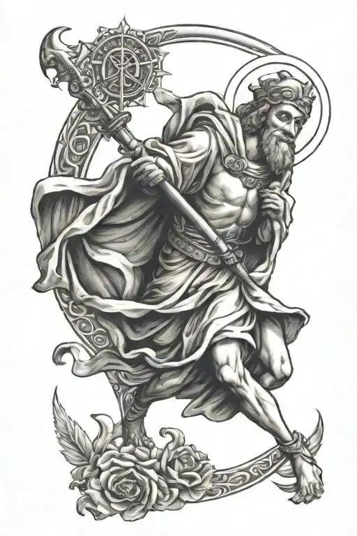 Saint Christopher patron Saint tattoo design idea