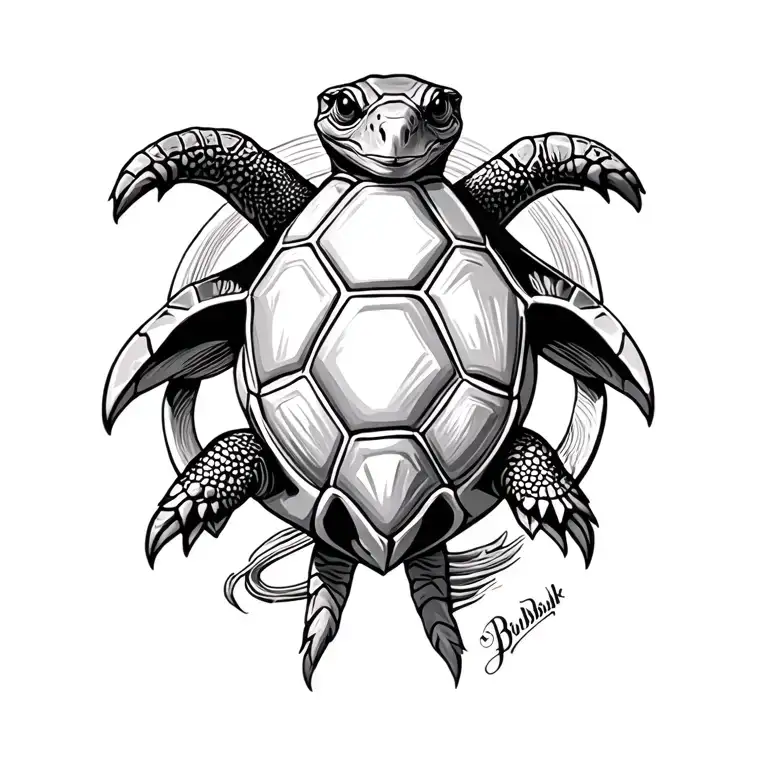 shellback turtle tattoo design idea