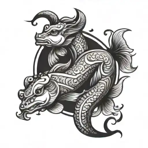 Pisces Taurus tattoo design idea