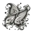 Pisces Taurus tattoo design idea