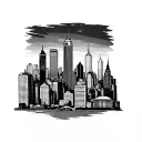 Nyc Skyline buildings designed with a motivational tattoo design idea