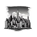 Nyc Skyline buildings designed with a motivational tattoo design idea