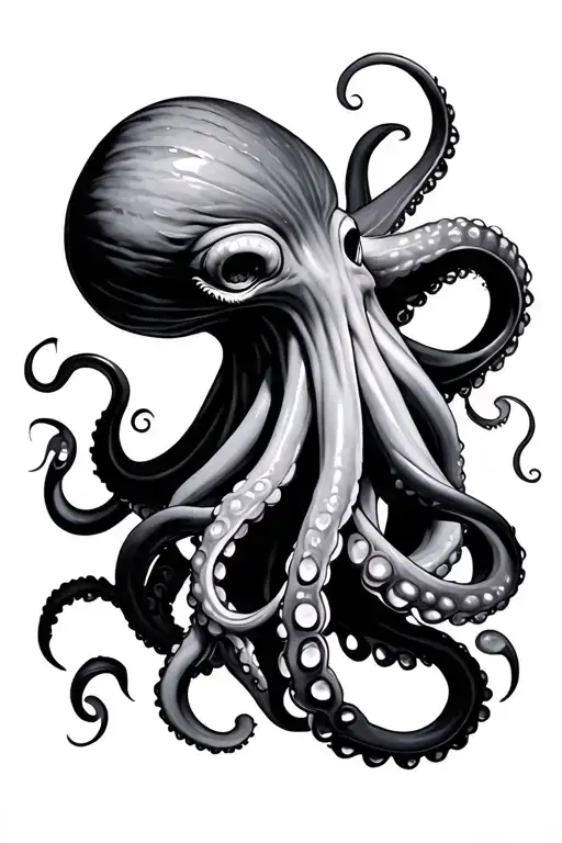octopus wrapping its tentacles tattoo design idea