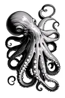 octopus wrapping its tentacles tattoo design idea