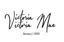 "Victoria Mae 
January 1, 2025" tattoo design idea