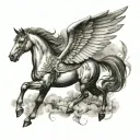 pegasus horse with wings tattoo design idea
