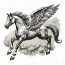 pegasus horse with wings tattoo design idea