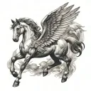 pegasus horse with wings tattoo design idea