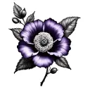 Primrose violet flower intertwined tattoo design idea