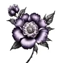 Primrose violet flower intertwined tattoo design idea