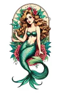burlesque mermaid tattoo design idea
