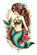 burlesque mermaid tattoo design idea