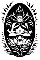 Buddha Trees lotus flower tattoo design idea