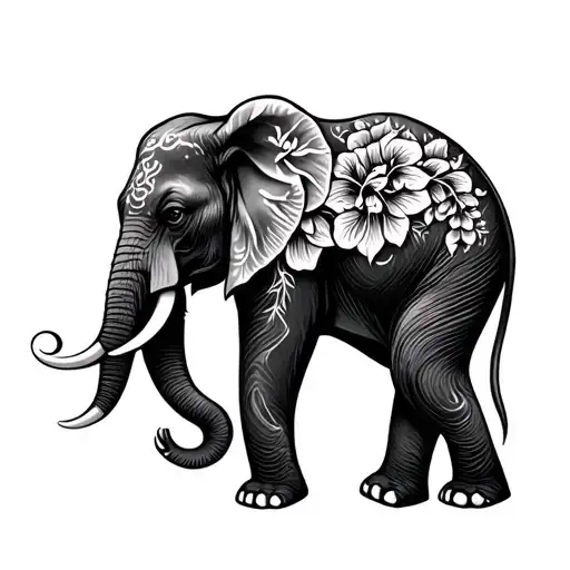 Elephant Tree tattoo design idea