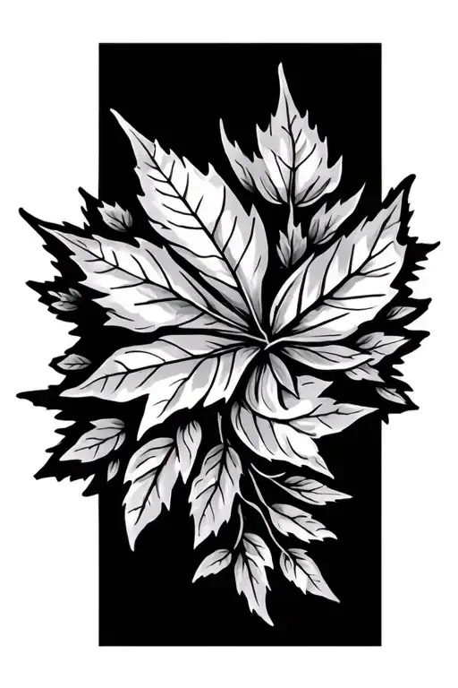 floral maple leaf tattoo design idea