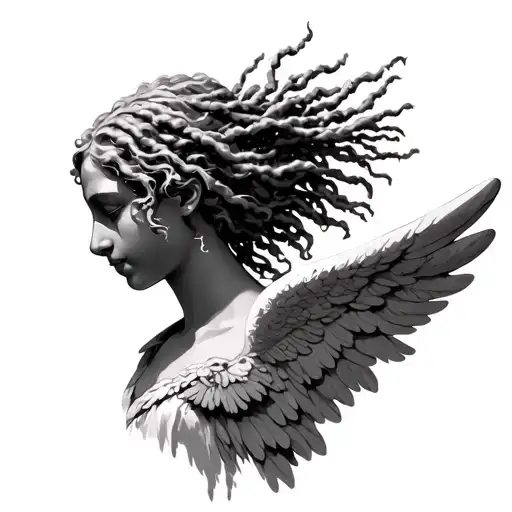 Angel With Dreads tattoo design idea