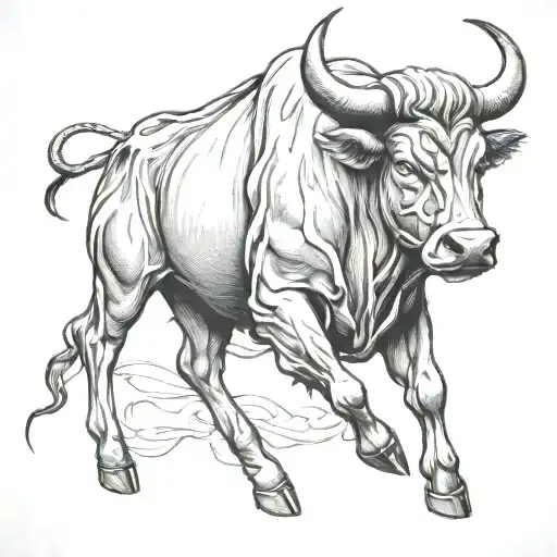 bull outline tattoo tattoo design idea