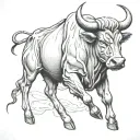 bull outline tattoo tattoo design idea
