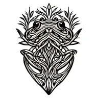 Kambo Frog, ayahuasca vines intertwining tattoo design idea