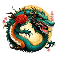 Dragon Sheng Long with a Buddha tattoo design idea