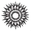 elbow tattoo with sun and pattern mandala design tattoo design idea