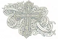 Catholic Cross for our son Dylan who died too soon. known as "Daddy's baby D, Dylan" tattoo design idea