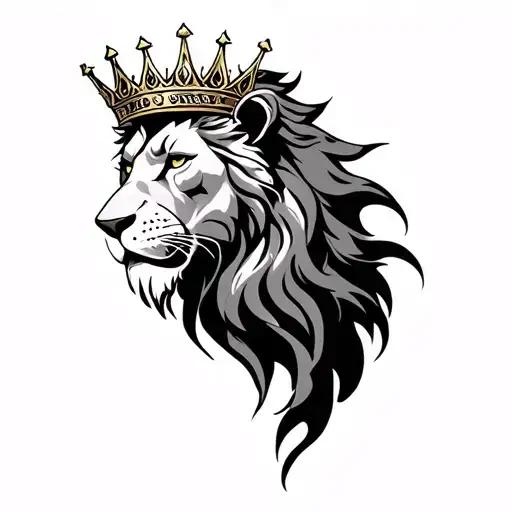 Lion Crown tattoo design idea