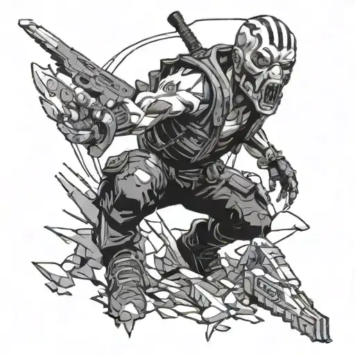 Borderlands 2 psycho krieg tattoo design idea