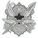 scout regiment symbol with dedicate your heart in Japanese  tattoo design idea