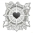 scout regiment symbol with dedicate your heart in Japanese  tattoo design idea