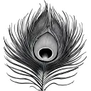 sky with ray of light shining on a peacock feather tattoo design idea