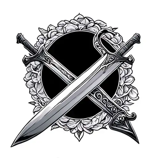 crossing sword tattoo tattoo design idea