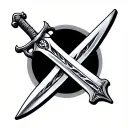crossing sword tattoo tattoo design idea