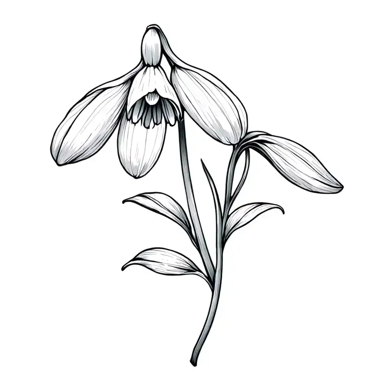 snowdrop flower fine line tattoo tattoo design idea