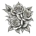 three roses intertwined tattoo design idea